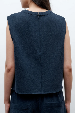 Cropped Muscle Tank | Midnight