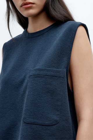 Cropped Muscle Tank | Midnight