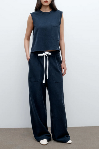 Cropped Muscle Tank | Midnight