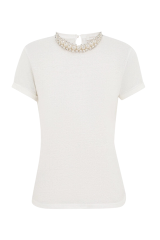 Crush Embellished Tee | Ivory