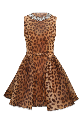 Crush Panelled Mini Dress | Leopard