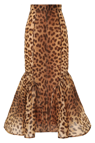 Crush Panelled Pencil Skirt | Leopard