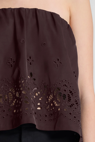 Dalia Strapless Embroidered Top | Ganache