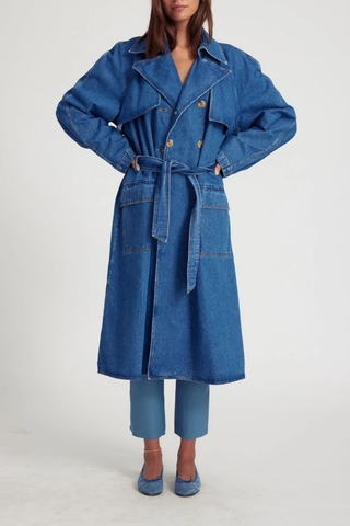 Coco Denim Trench Coat | Classic Blue