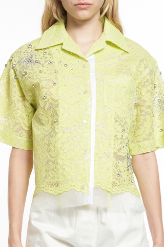 Lace Boxy Shirt | Lime