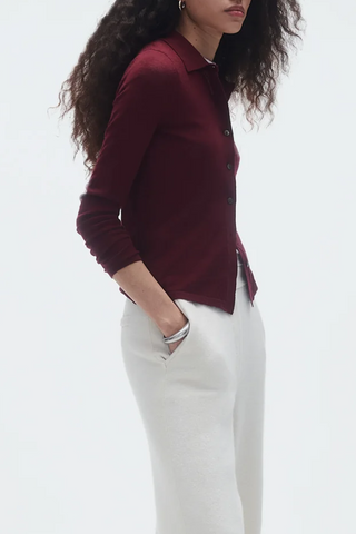 Elle Shirt In Cashmere | Plum