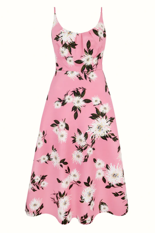 Wenna Taffeta Faille Dress | Pink Dahlia Floral