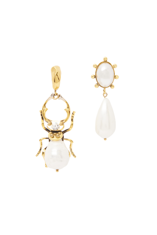 Bug And Pearl Earring | White Pearl