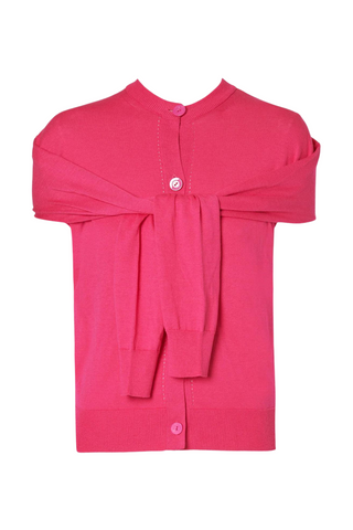 Multi Wearable With Slit Detail Cardigan | Hot Pink