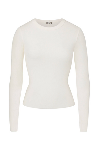 Long Sleeve Fitted Top | Cream