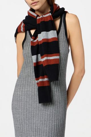 Fine Stripe Maxi Dress | Black/Cream