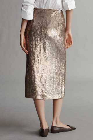 Fishscale Sequin Ladylike Skirt | Honey