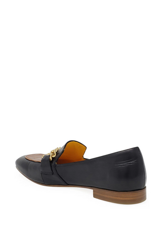 Flat Loafer | Black/Tan