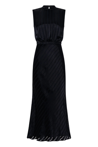 Fleur F Silk Dress | Black