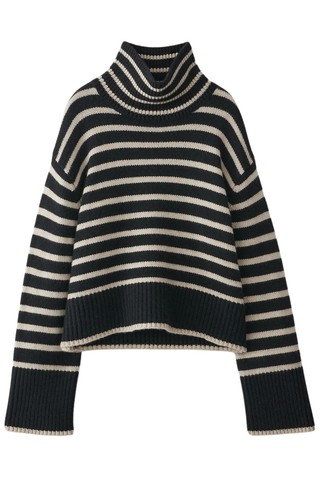 Fleur Sweater | Black/Sand Stripes