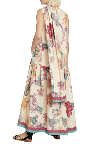 Amateia Technical Poplin Dress | Flowers Pink