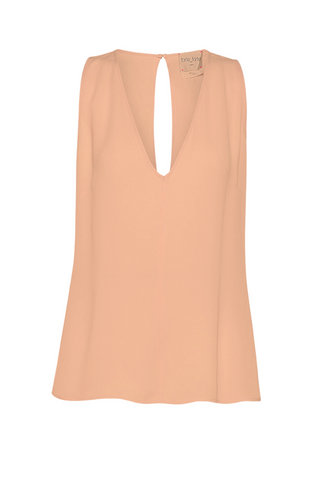 Double Georgette V Neck Top | Sunset