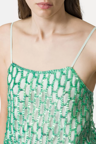 Sequins Spangled Mesh Top | Boreale