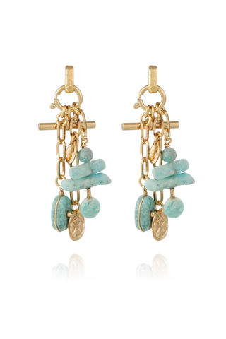 Sueno Earrings Gold | Turquoise
