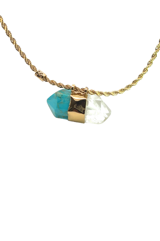 Aventurine Necklace Large Size Gold | Turquoise