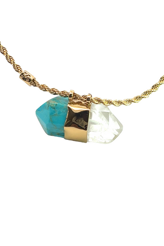 Aventurine Necklace Large Size Gold | Turquoise