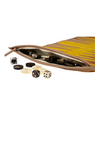 Victor Travel Backgammon | Mustard