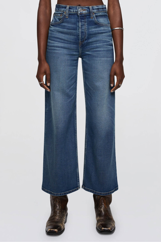 High Rise Wide Leg Crop Jean | Crafted Indigo