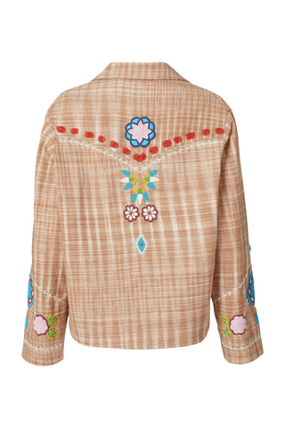 Western Tan Embroidered | Jacket Brown