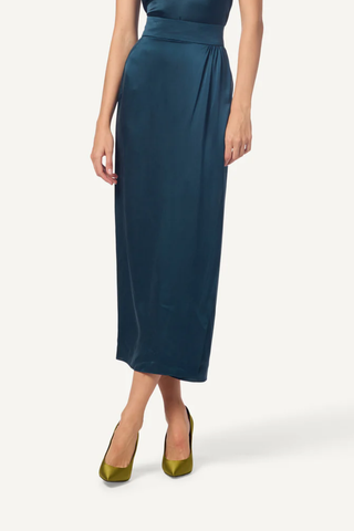 Iris Faux Wrap Skirt With Slit | Compass