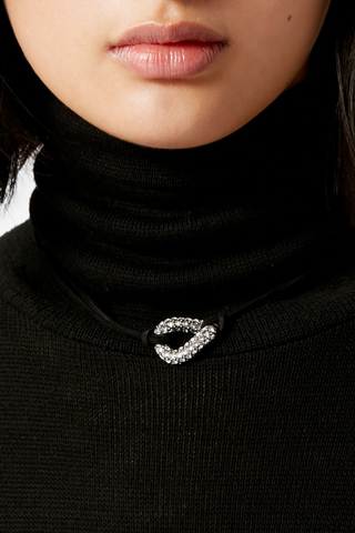 Funky Ring Necklace | Black