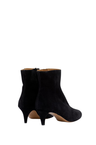 Deone Suede Leather Low Boots | Black