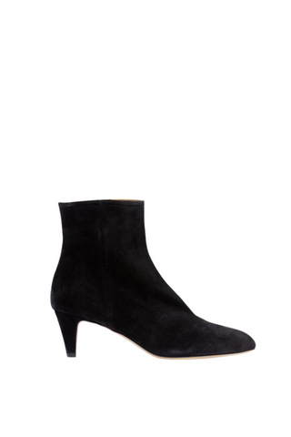 Deone Suede Leather Low Boots | Black