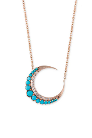 Small Graduated Turquoise Crescent Moon