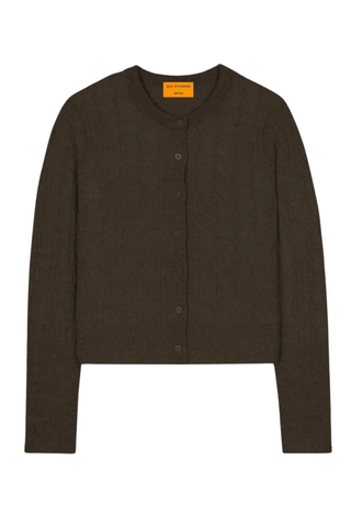 Jane Cable Cardigan In Cashmere | Chestnut