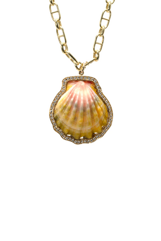 Small Shell in Diamond Frame Charm