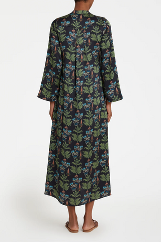 Jenna Caftan Persian Botanic Silk | Blue