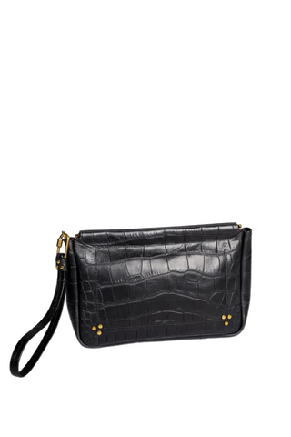 Clap L Bag | Imprime Croco Noir Cowskin