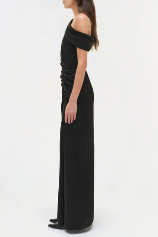 Kally Draped Midi Dress | Black