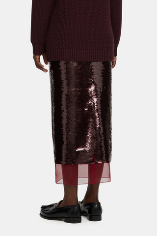 Kazu Skirt | Burgundy Jelly Sequins