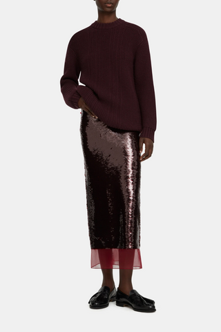 Kazu Skirt | Burgundy Jelly Sequins