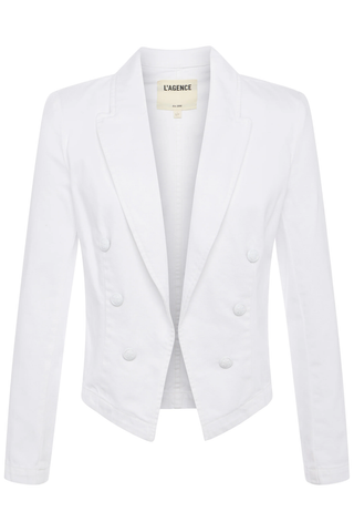 Wayne Crop Denim Blazer | Blanc