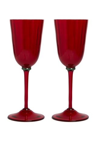 Wine Rainbow Glasses Set Of 2 | Red