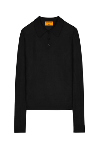 LS Shrunken Polo In Cashmere | Black