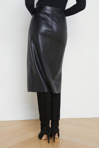 Milann Faux Leather Skirt | Black