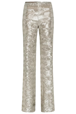 “La Danza Del Mare” Flared Sequin Trousers | Silver