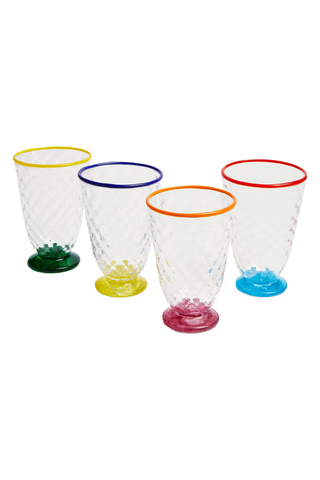 Quilted Glasses Set of 4 | Mixed Colors