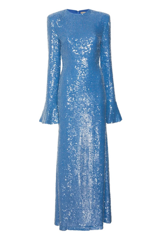 Sequin Flare Sleeve Maxi Dress | Sky Blue