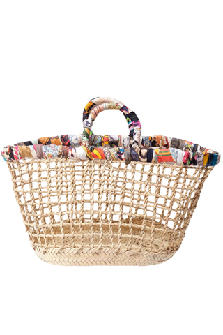 Open Worked Basket Bag | Natural