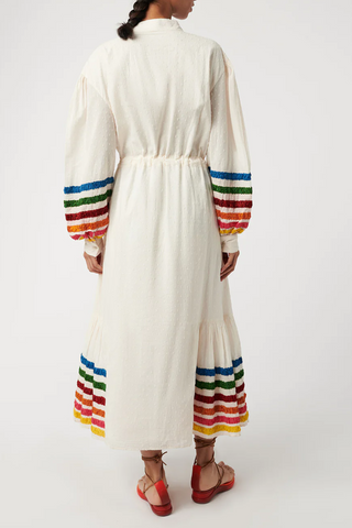 Lena Embroidered Maxi Dress | Trippy Off-White