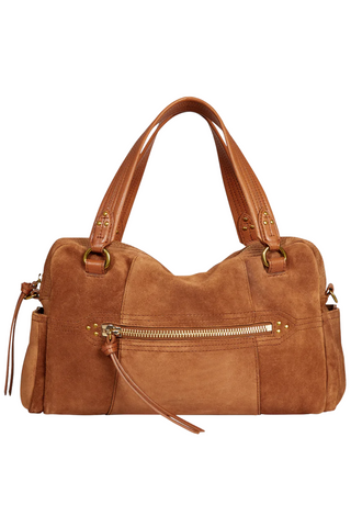 Lucky Bowling Bag | Caramel Split Suede